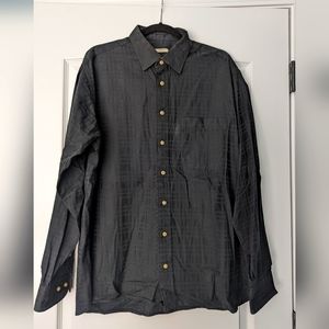 Burberry Men's Black Checked Button Down Shirt XL